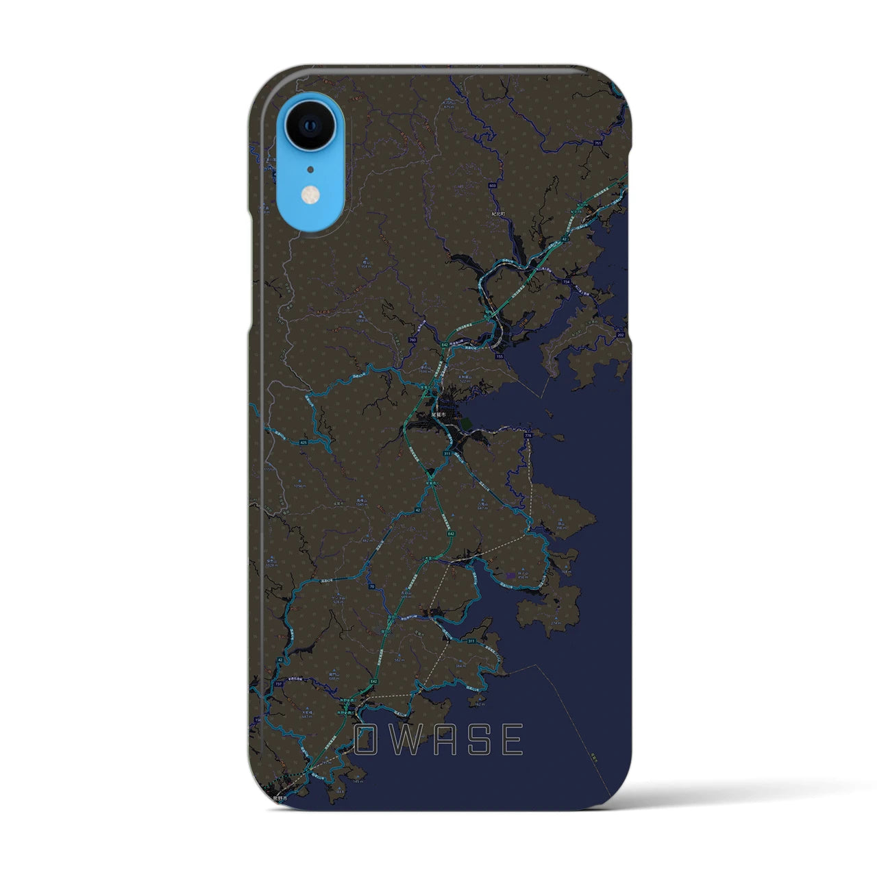【尾鷲(三重県)】地図柄iPhoneケース(バックカバータイプ)