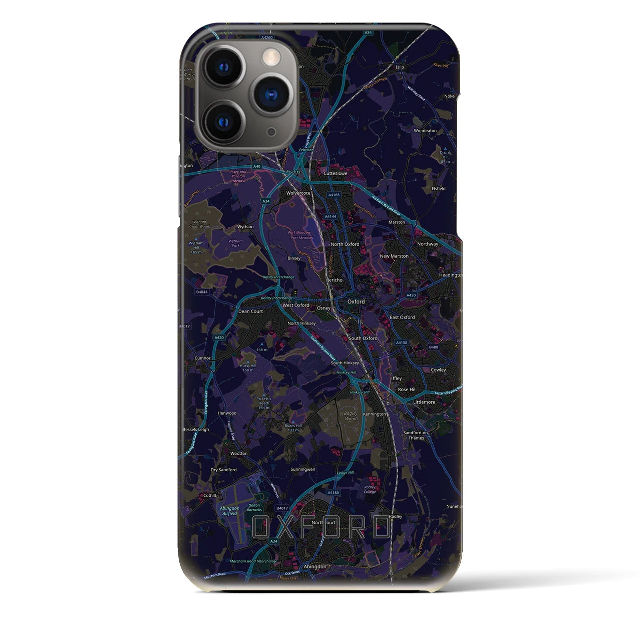【オックスフォード(イギリス)】地図柄iPhoneケース(バックカバータイプ)