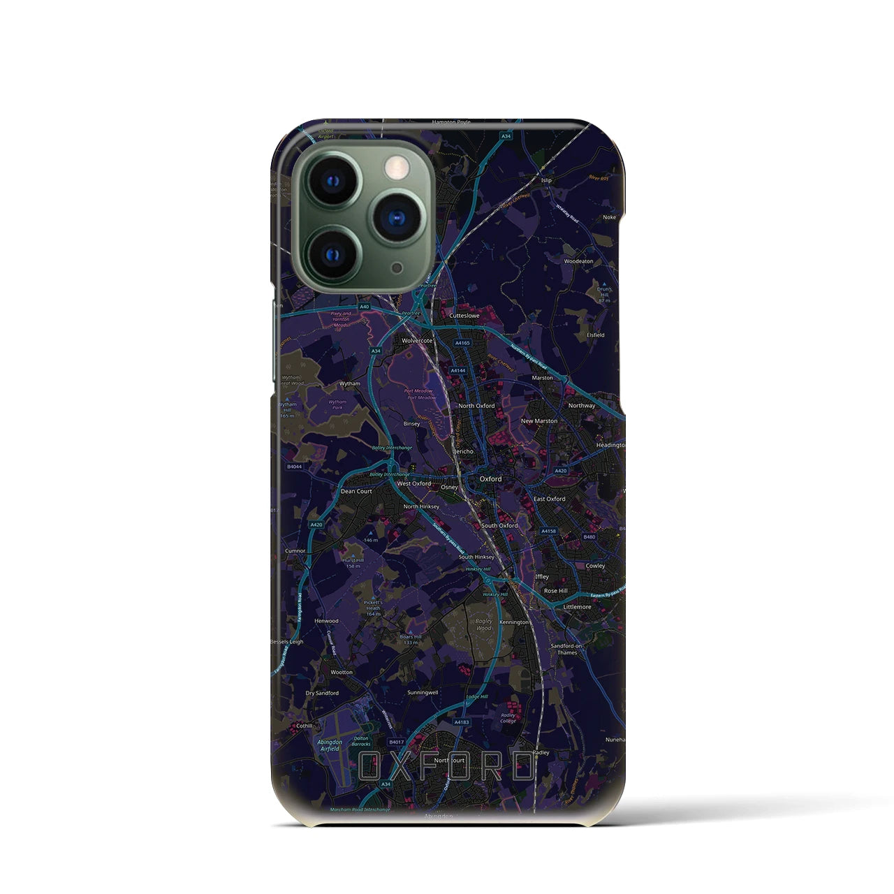 【オックスフォード(イギリス)】地図柄iPhoneケース(バックカバータイプ)