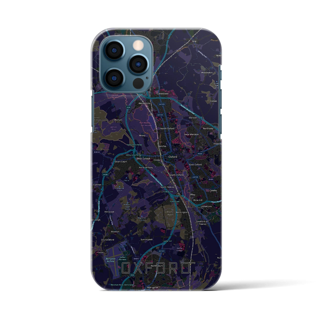【オックスフォード(イギリス)】地図柄iPhoneケース(バックカバータイプ)