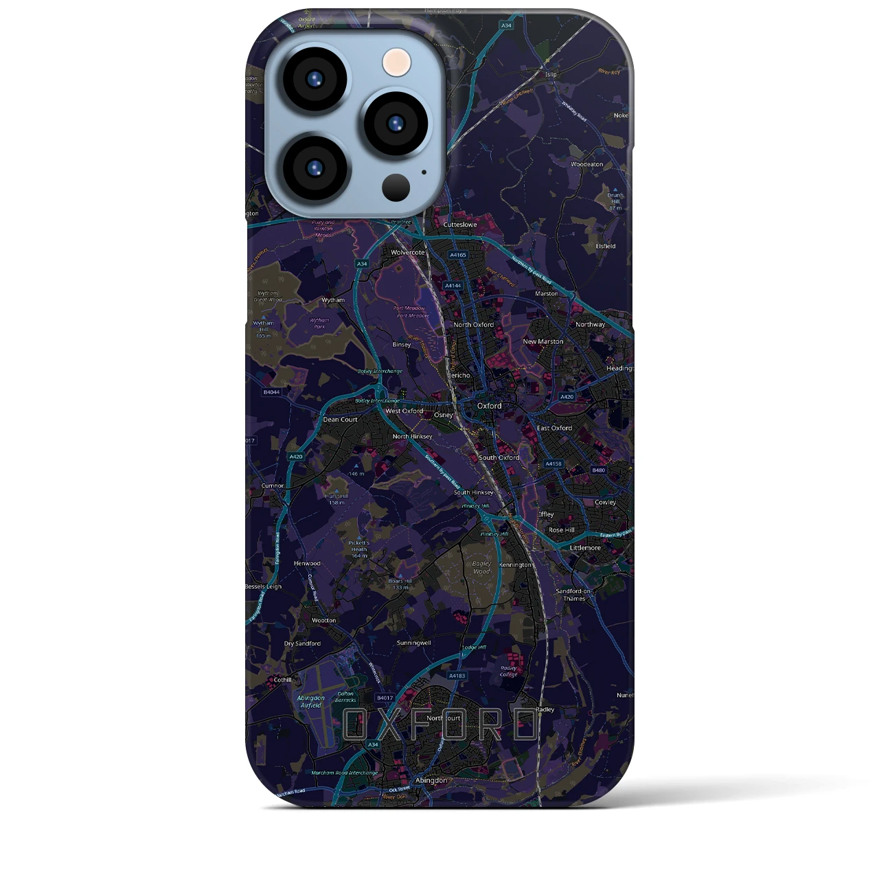 【オックスフォード(イギリス)】地図柄iPhoneケース(バックカバータイプ)