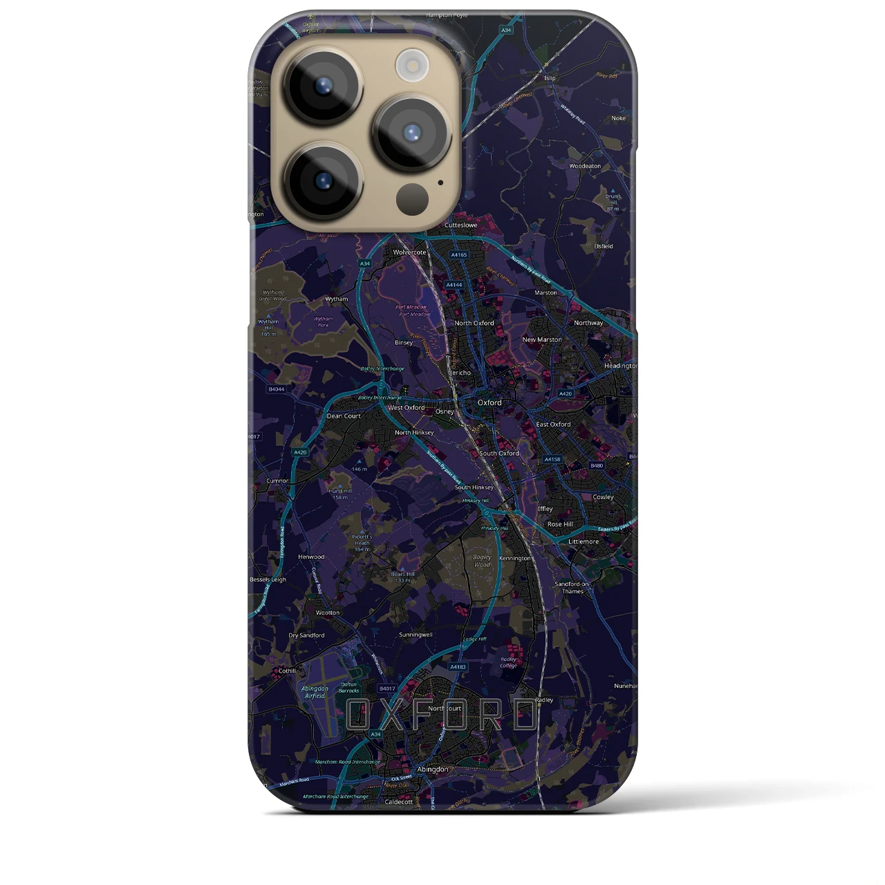 【オックスフォード(イギリス)】地図柄iPhoneケース(バックカバータイプ)