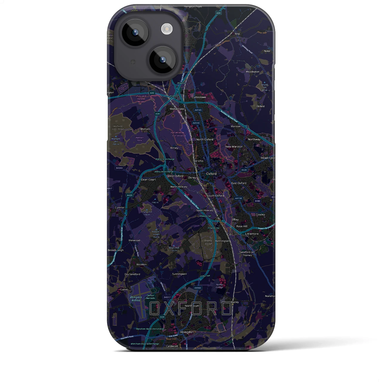 【オックスフォード(イギリス)】地図柄iPhoneケース(バックカバータイプ)