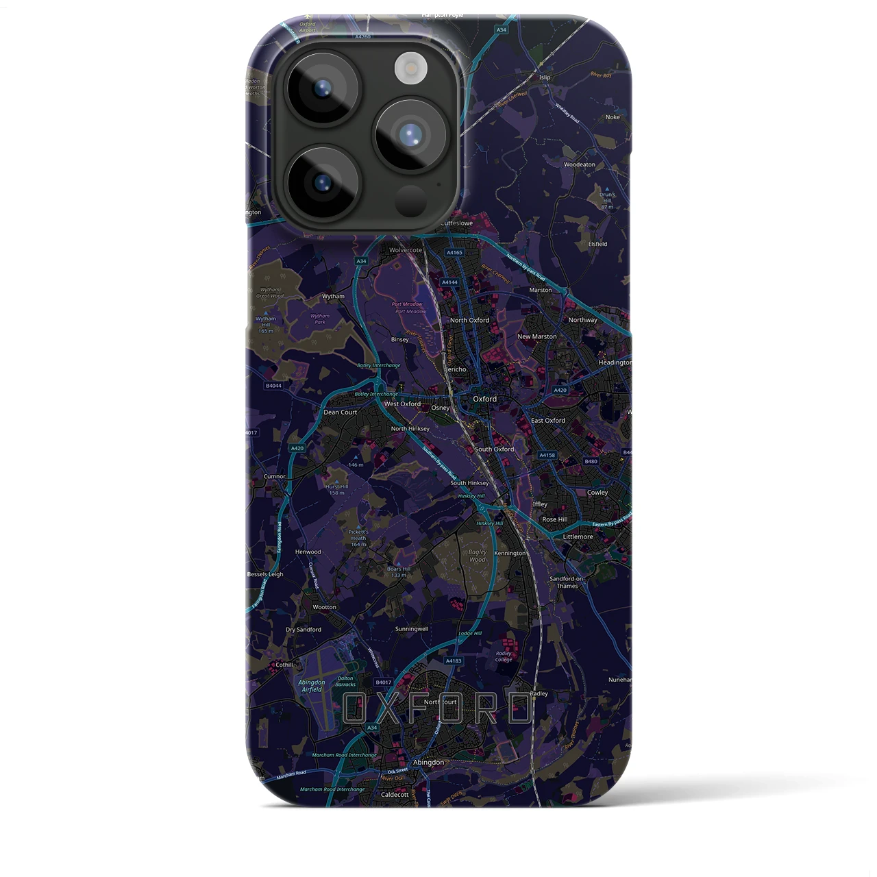 【オックスフォード(イギリス)】地図柄iPhoneケース(バックカバータイプ)