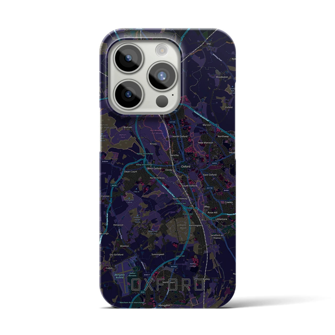 【オックスフォード(イギリス)】地図柄iPhoneケース(バックカバータイプ)
