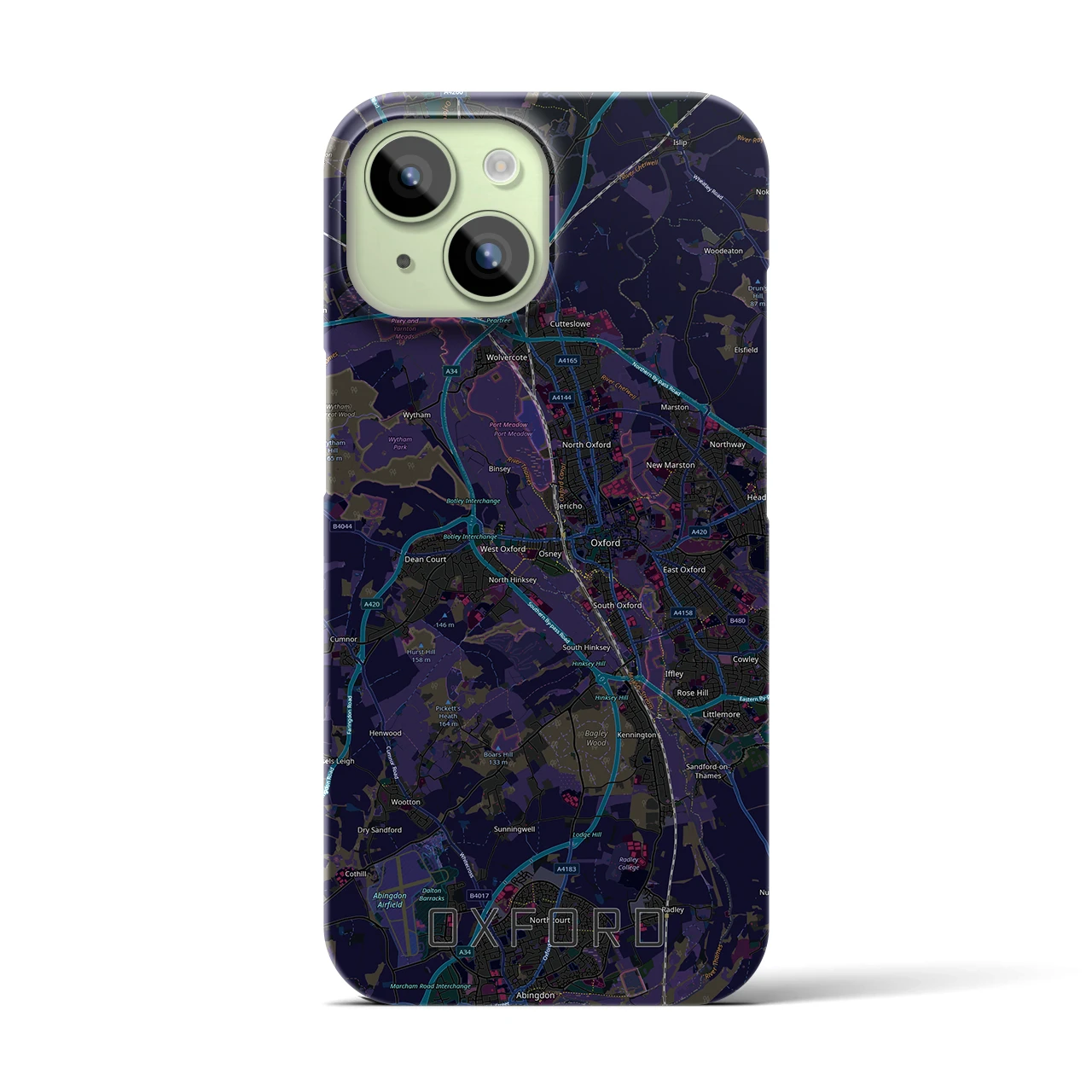 【オックスフォード(イギリス)】地図柄iPhoneケース(バックカバータイプ)