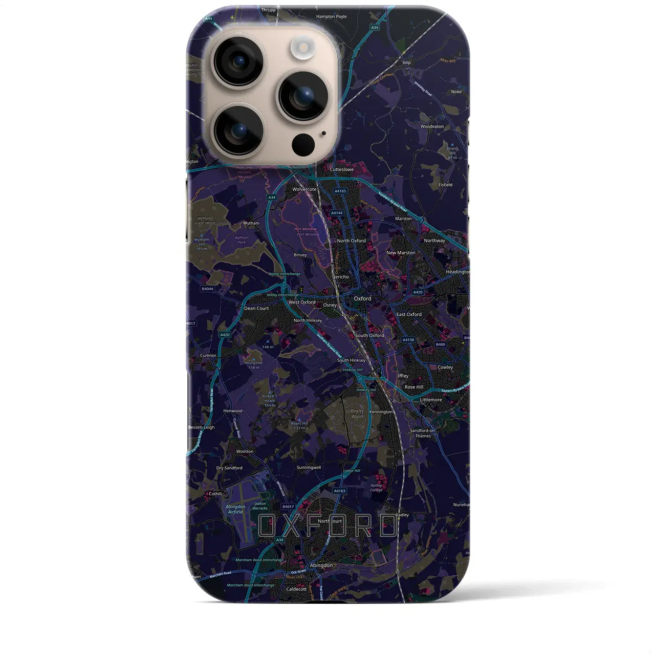 【オックスフォード(イギリス)】地図柄iPhoneケース(バックカバータイプ)