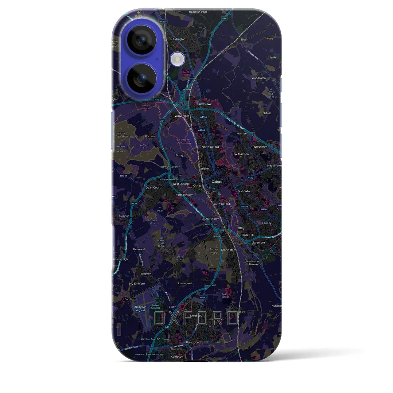 【オックスフォード(イギリス)】地図柄iPhoneケース(バックカバータイプ)