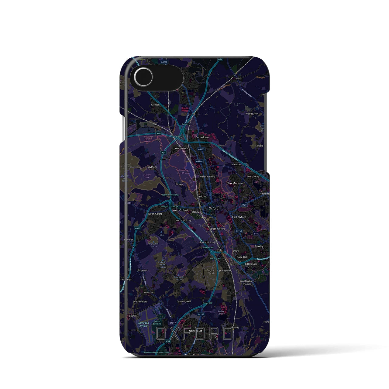 【オックスフォード(イギリス)】地図柄iPhoneケース(バックカバータイプ)