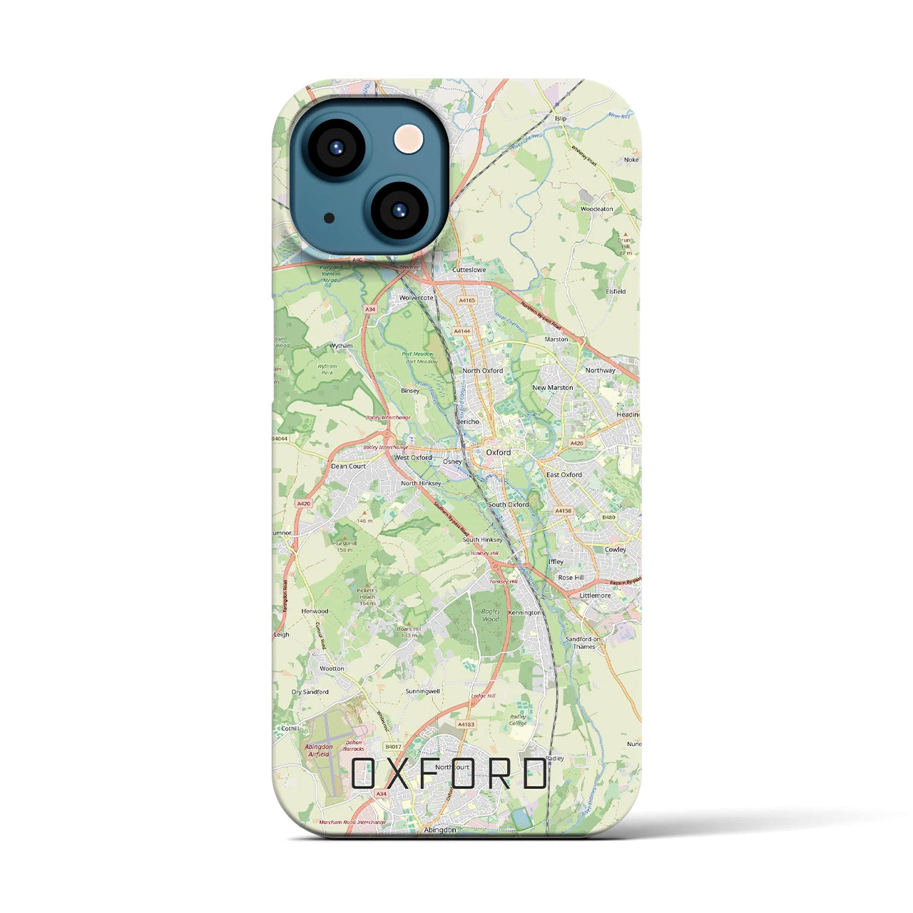 【オックスフォード(イギリス)】地図柄iPhoneケース(バックカバータイプ)