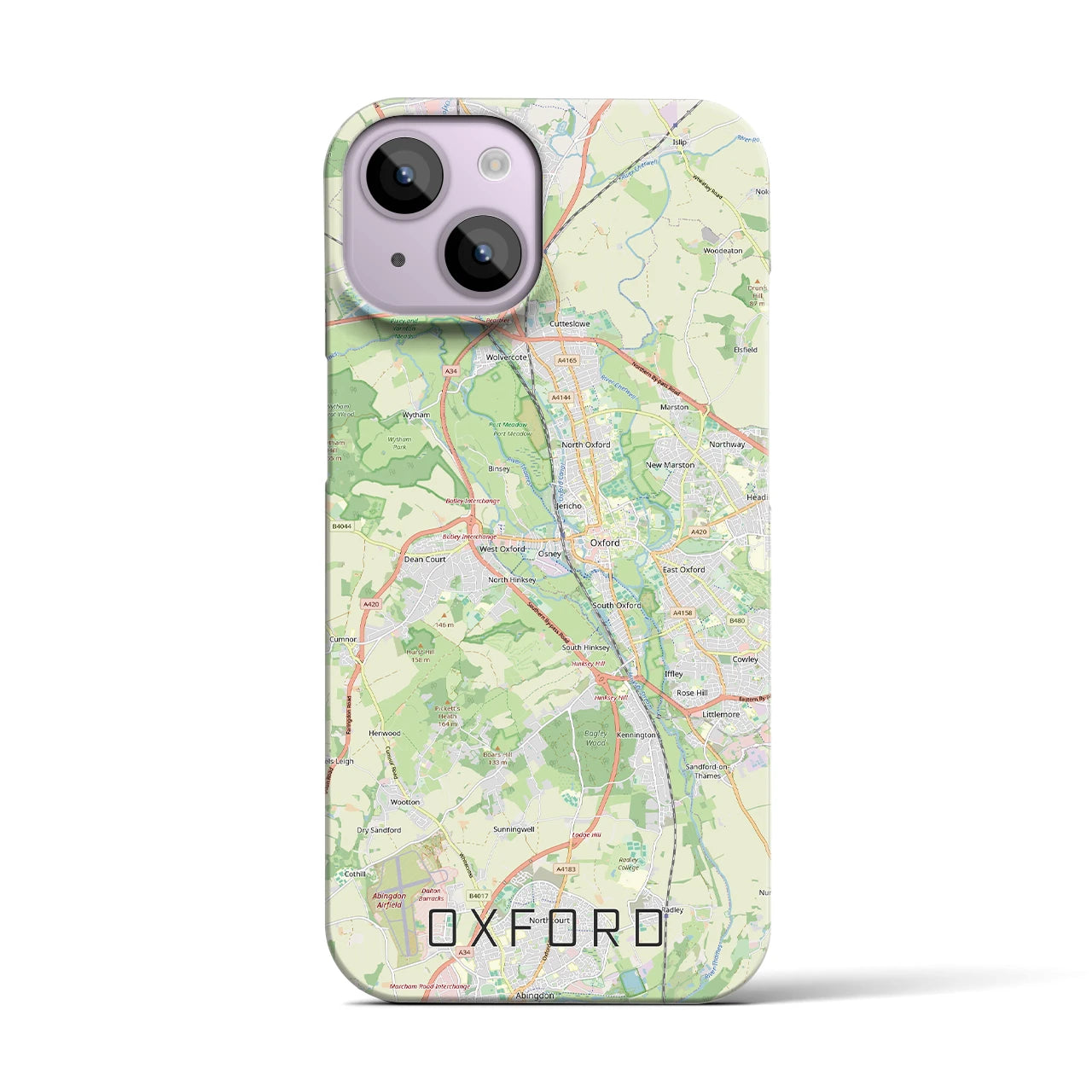 【オックスフォード(イギリス)】地図柄iPhoneケース(バックカバータイプ)