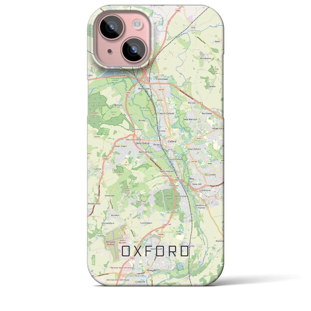 【オックスフォード(イギリス)】地図柄iPhoneケース(バックカバータイプ)