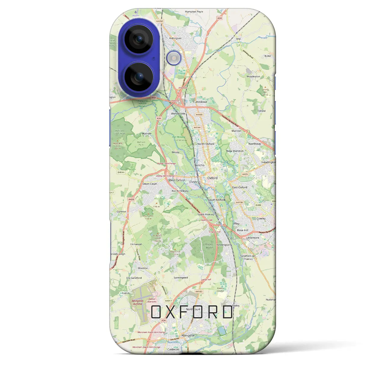 【オックスフォード(イギリス)】地図柄iPhoneケース(バックカバータイプ)ナチュラル・iPhone 16 Pro Max 用