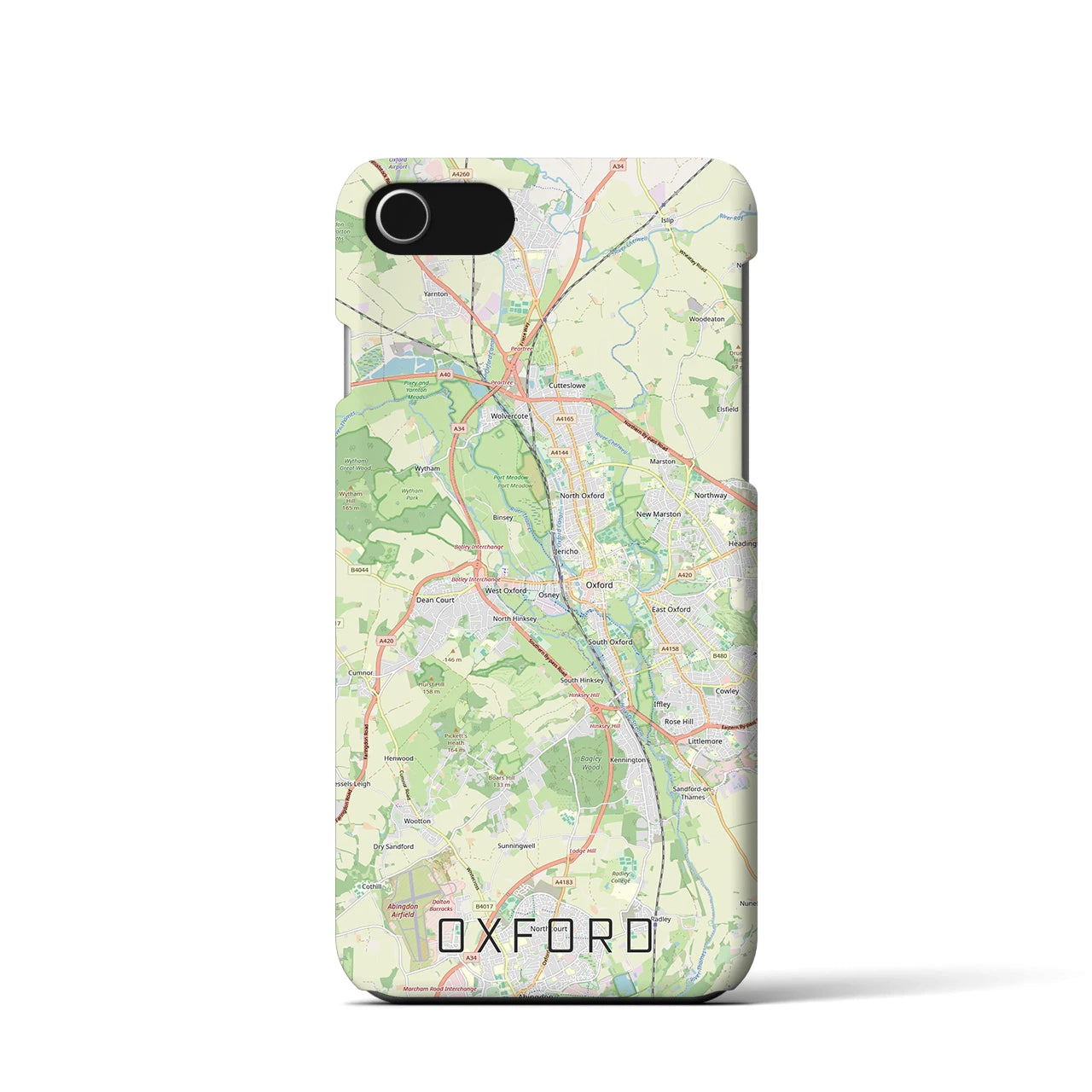 【オックスフォード(イギリス)】地図柄iPhoneケース(バックカバータイプ)