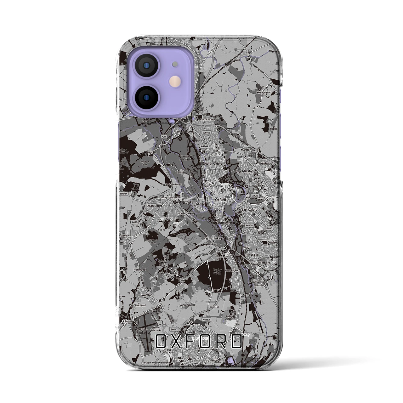 【オックスフォード(イギリス)】地図柄iPhoneケース(クリアタイプ)