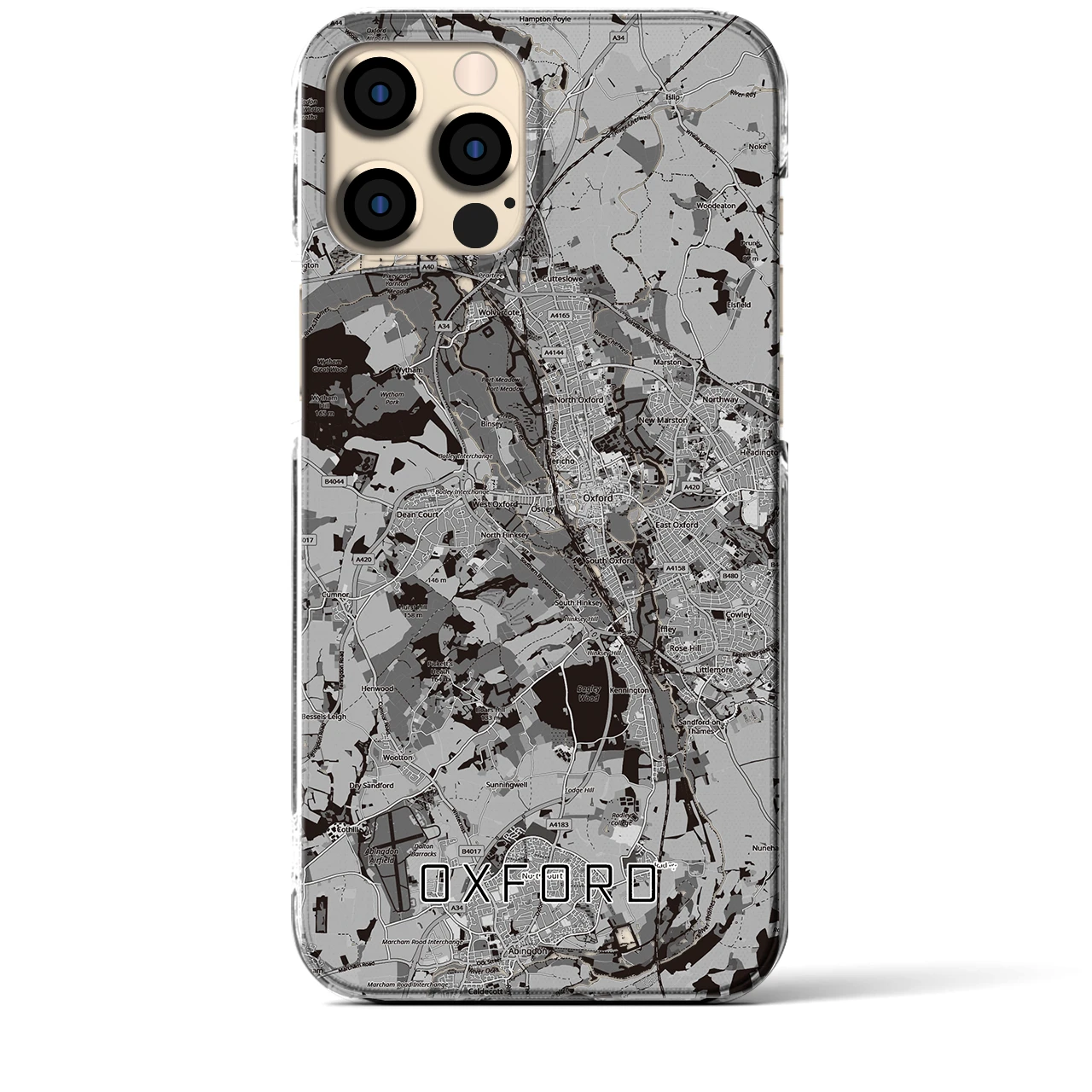 【オックスフォード(イギリス)】地図柄iPhoneケース(クリアタイプ)