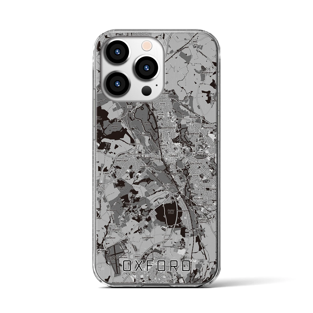 【オックスフォード(イギリス)】地図柄iPhoneケース(クリアタイプ)
