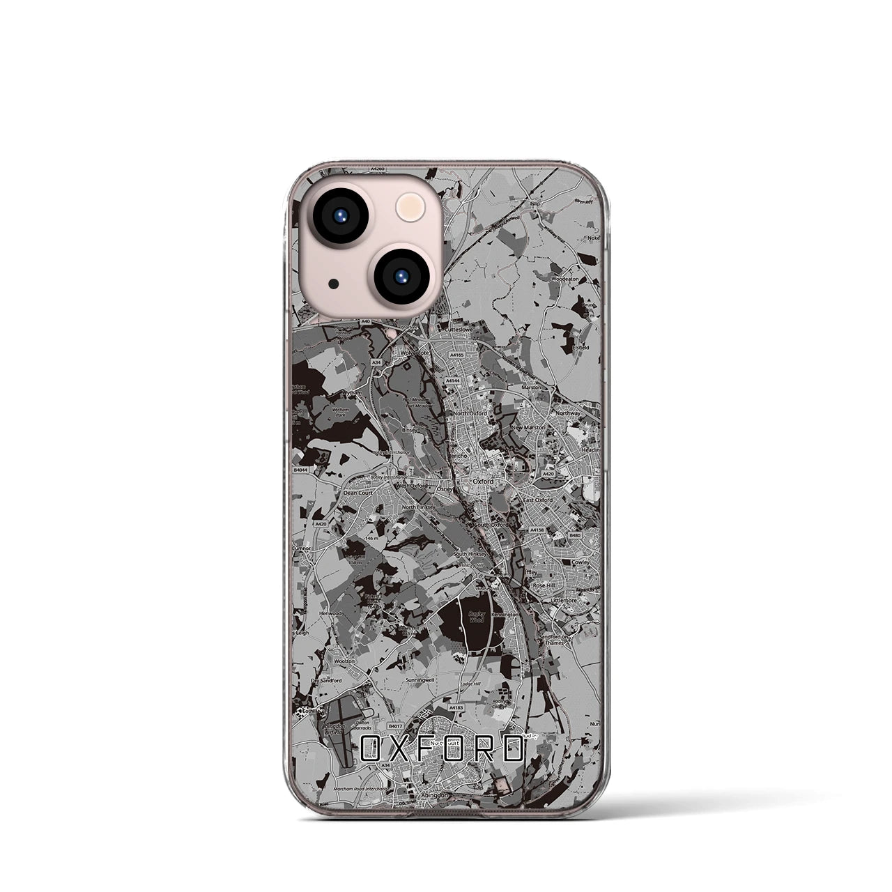 【オックスフォード(イギリス)】地図柄iPhoneケース(クリアタイプ)