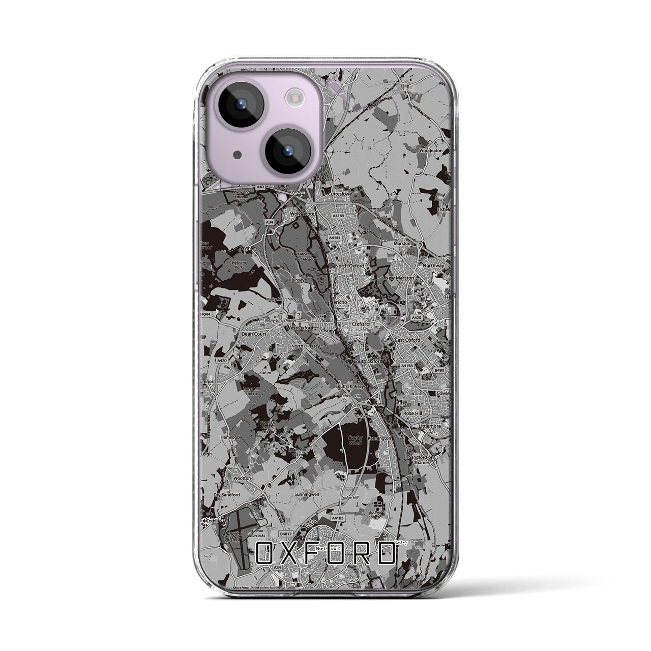 【オックスフォード(イギリス)】地図柄iPhoneケース(クリアタイプ)