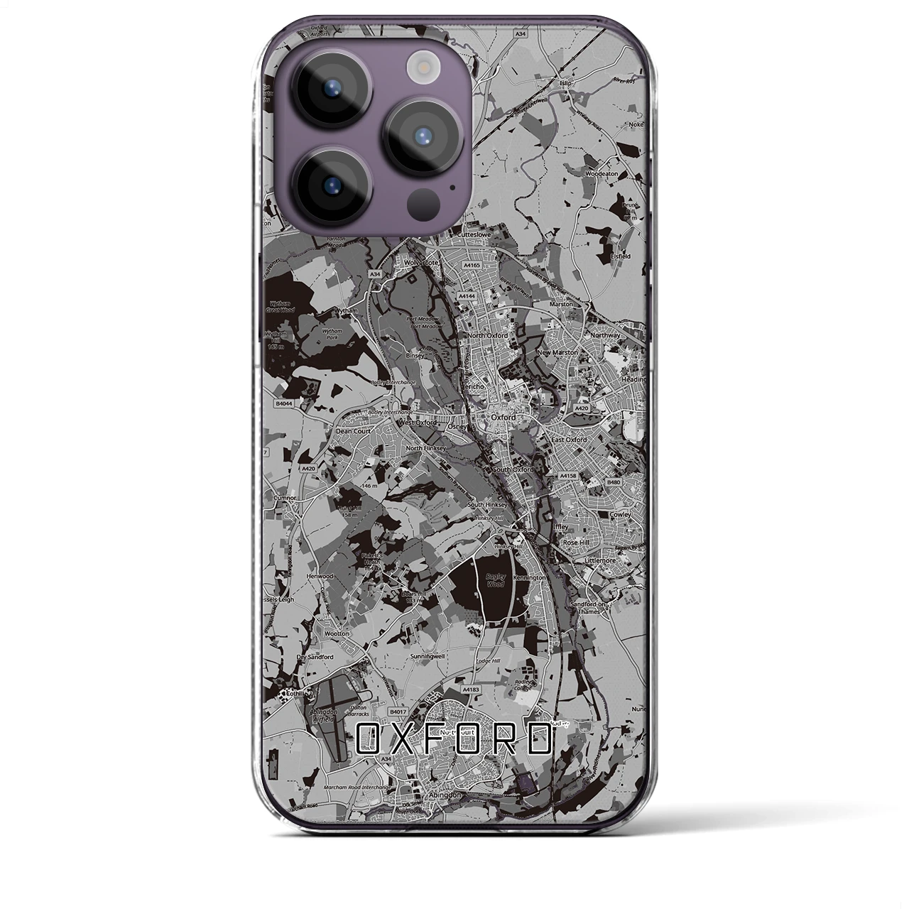 【オックスフォード(イギリス)】地図柄iPhoneケース(クリアタイプ)