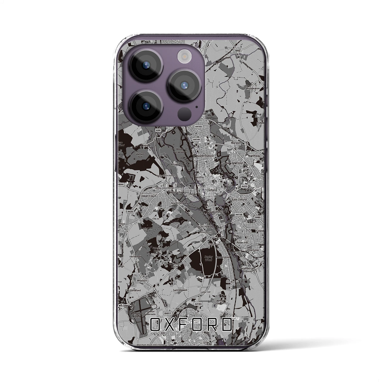 【オックスフォード(イギリス)】地図柄iPhoneケース(クリアタイプ)