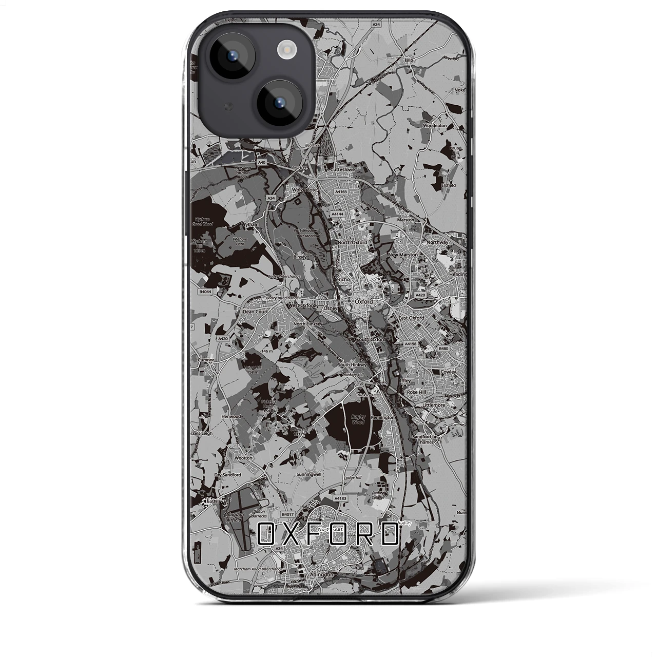 【オックスフォード(イギリス)】地図柄iPhoneケース(クリアタイプ)