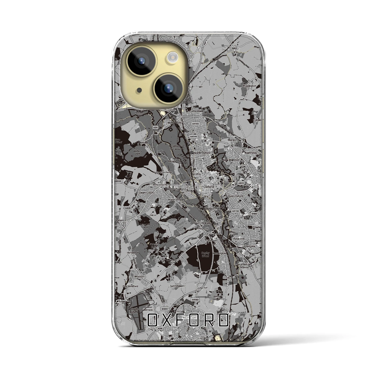 【オックスフォード(イギリス)】地図柄iPhoneケース(クリアタイプ)