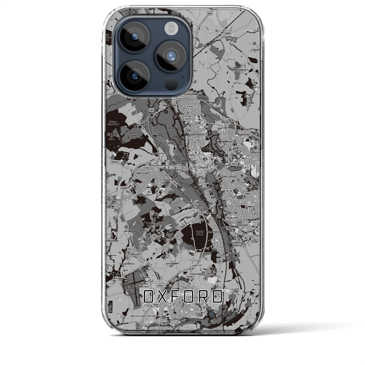 【オックスフォード(イギリス)】地図柄iPhoneケース(クリアタイプ)