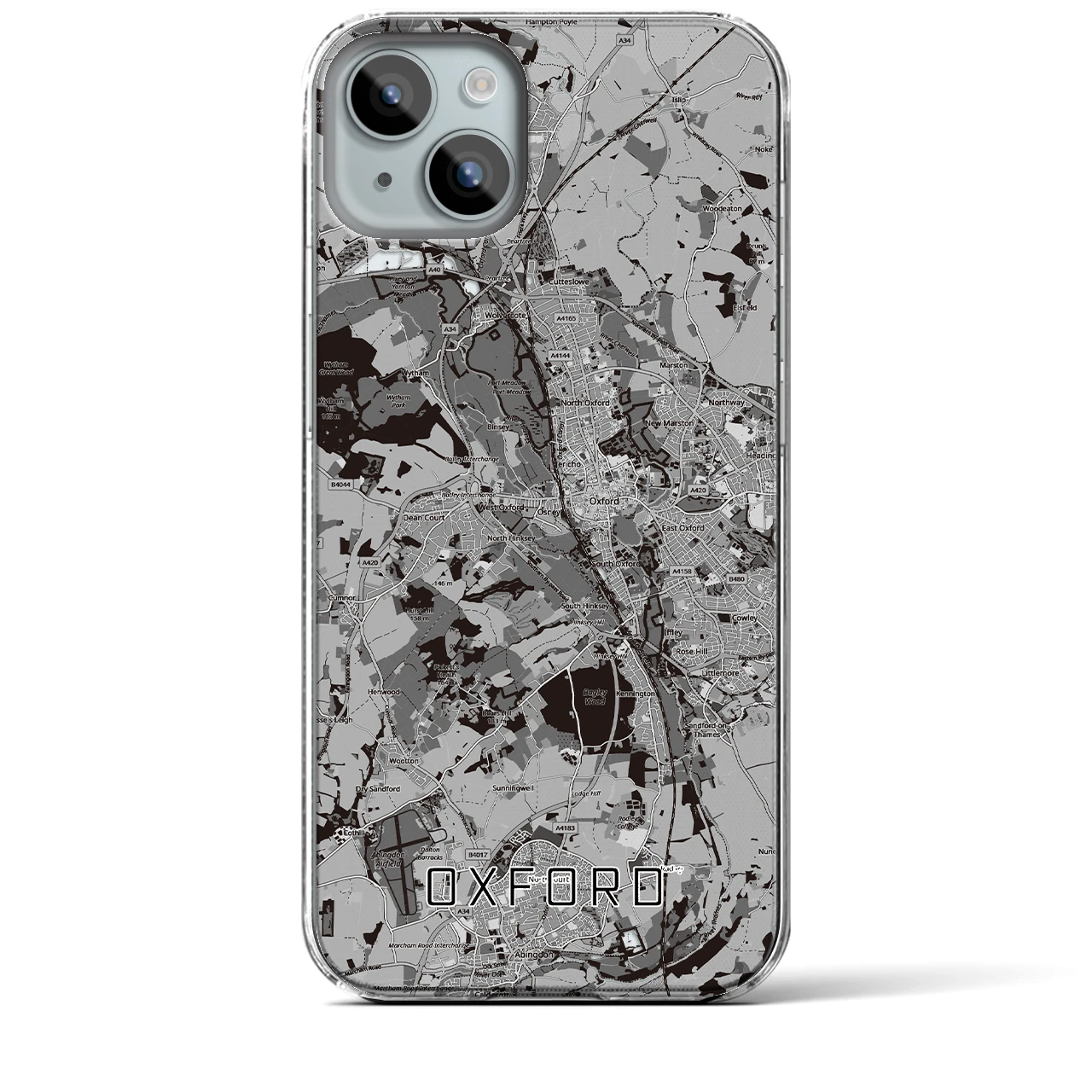 【オックスフォード(イギリス)】地図柄iPhoneケース(クリアタイプ)
