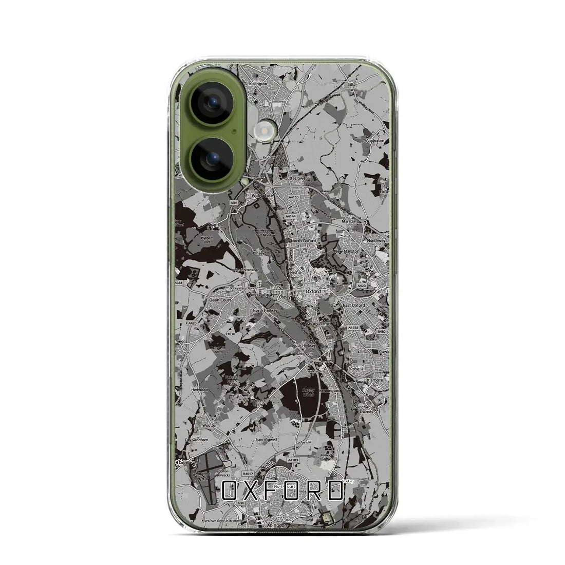 【オックスフォード(イギリス)】地図柄iPhoneケース(クリアタイプ)モノトーン・iPhone 17 Pro Max 用