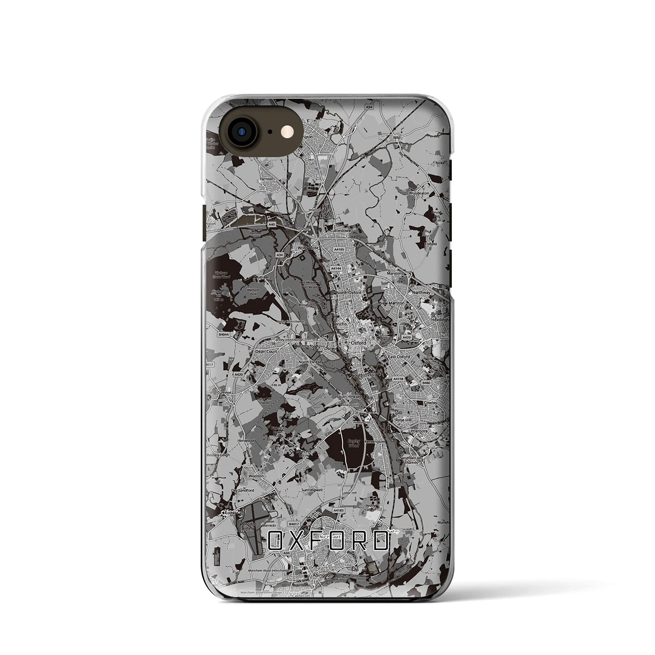 【オックスフォード(イギリス)】地図柄iPhoneケース(クリアタイプ)