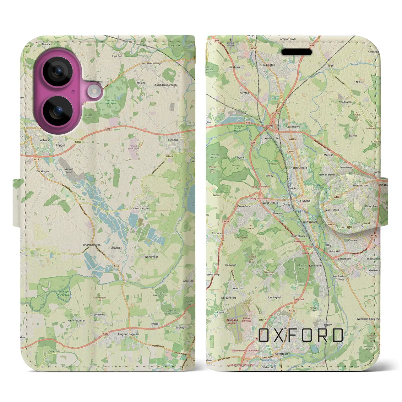 【オックスフォード(イギリス)】地図柄iPhoneケース(手帳タイプ)