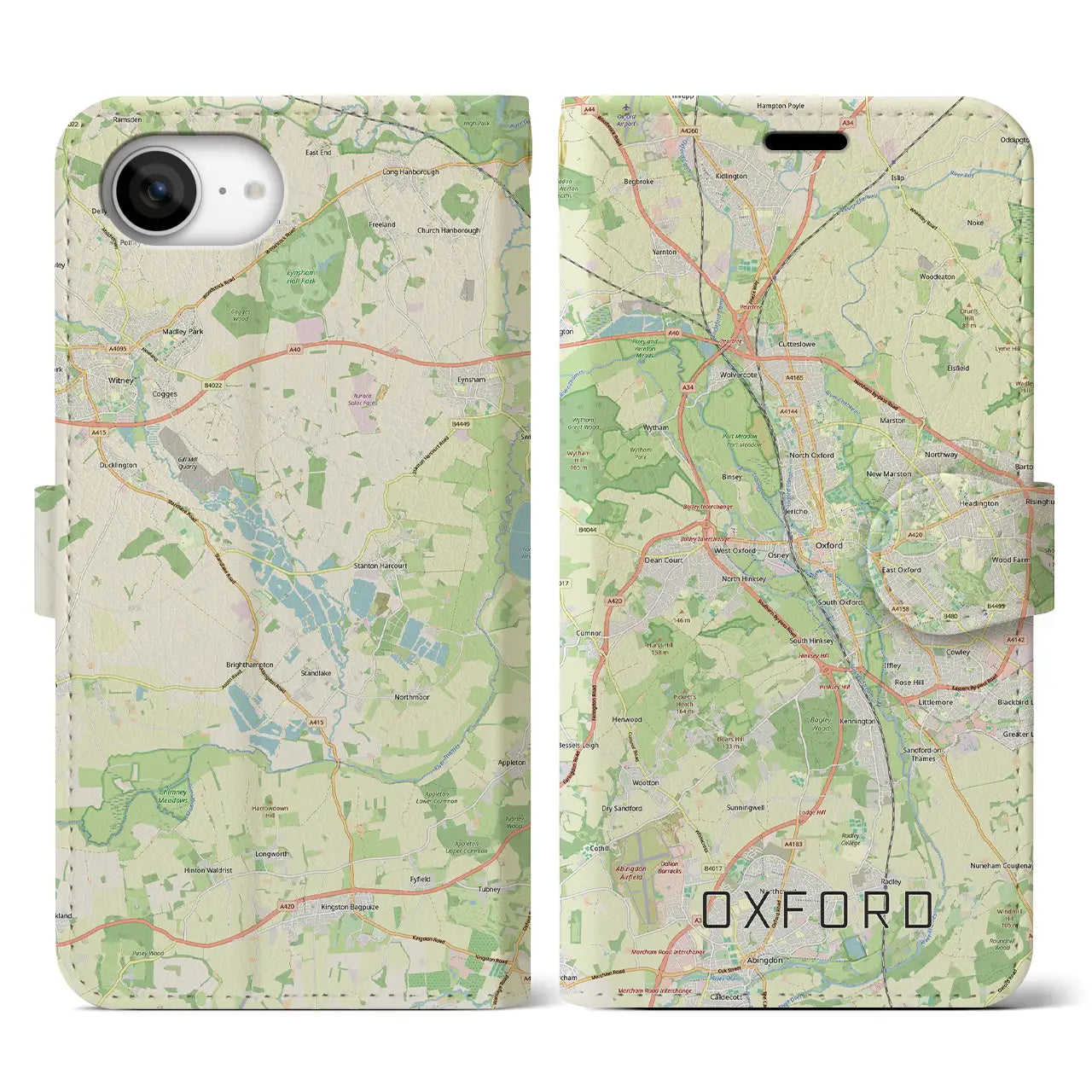 【オックスフォード(イギリス)】地図柄iPhoneケース(手帳タイプ)