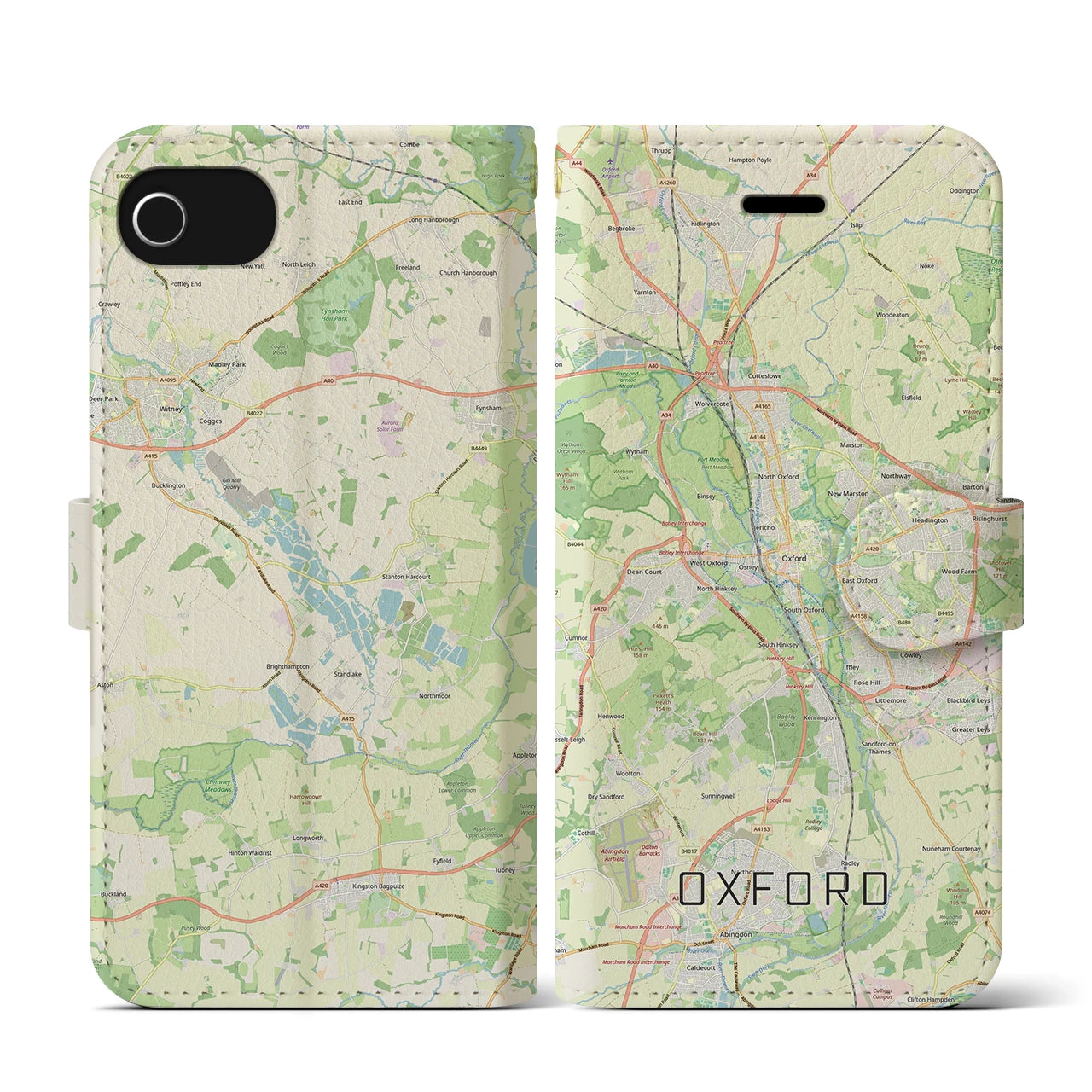 【オックスフォード(イギリス)】地図柄iPhoneケース(手帳タイプ)