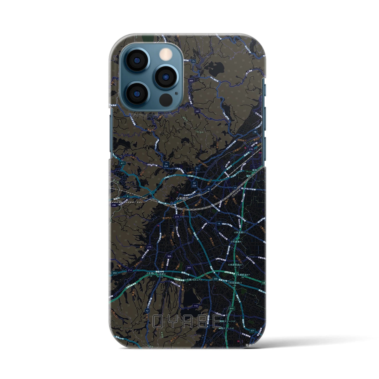 【小矢部(富山県)】地図柄iPhoneケース(バックカバータイプ)