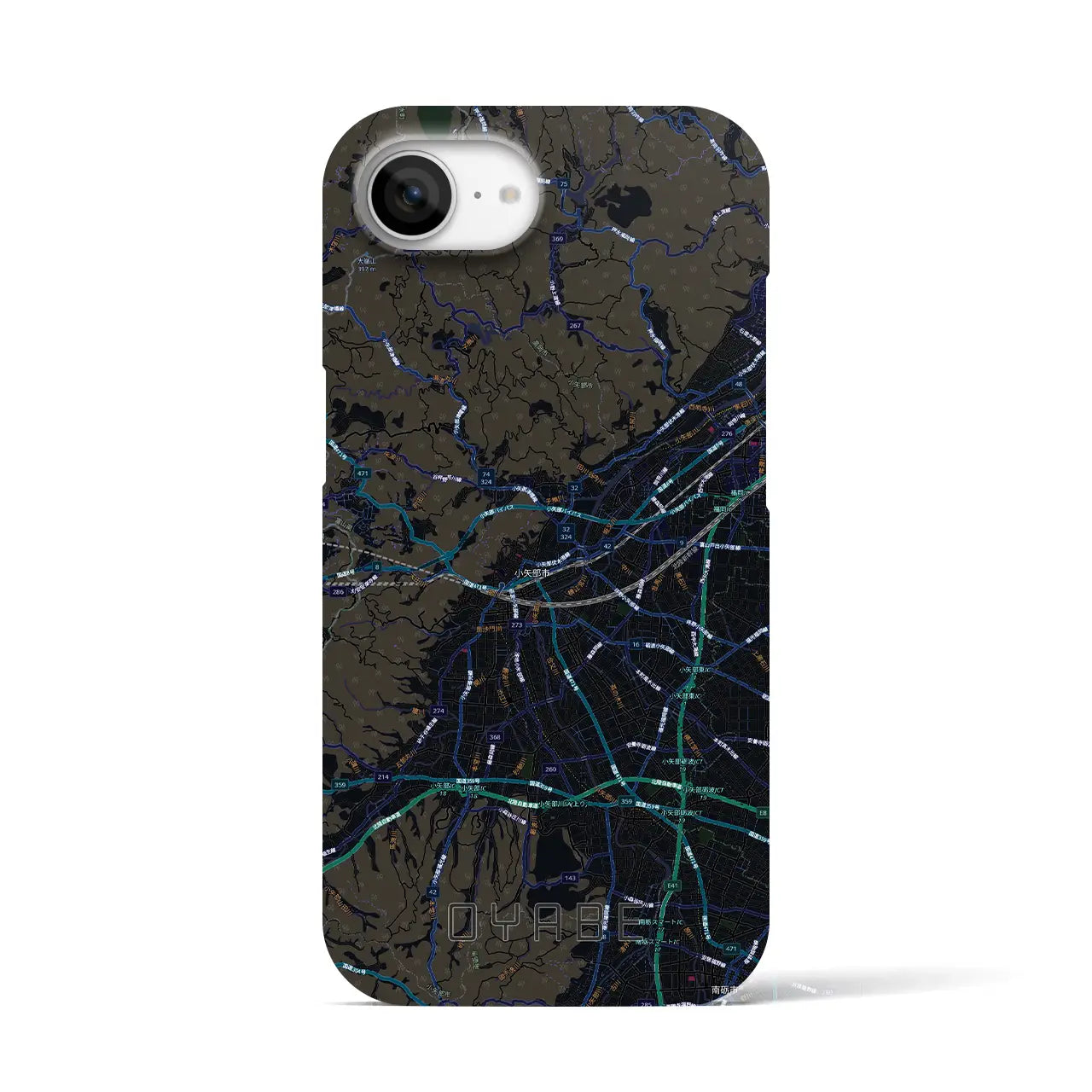 【小矢部(富山県)】地図柄iPhoneケース(バックカバータイプ)