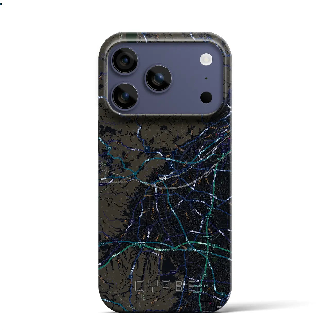 【小矢部(富山県)】地図柄iPhoneケース(バックカバータイプ)