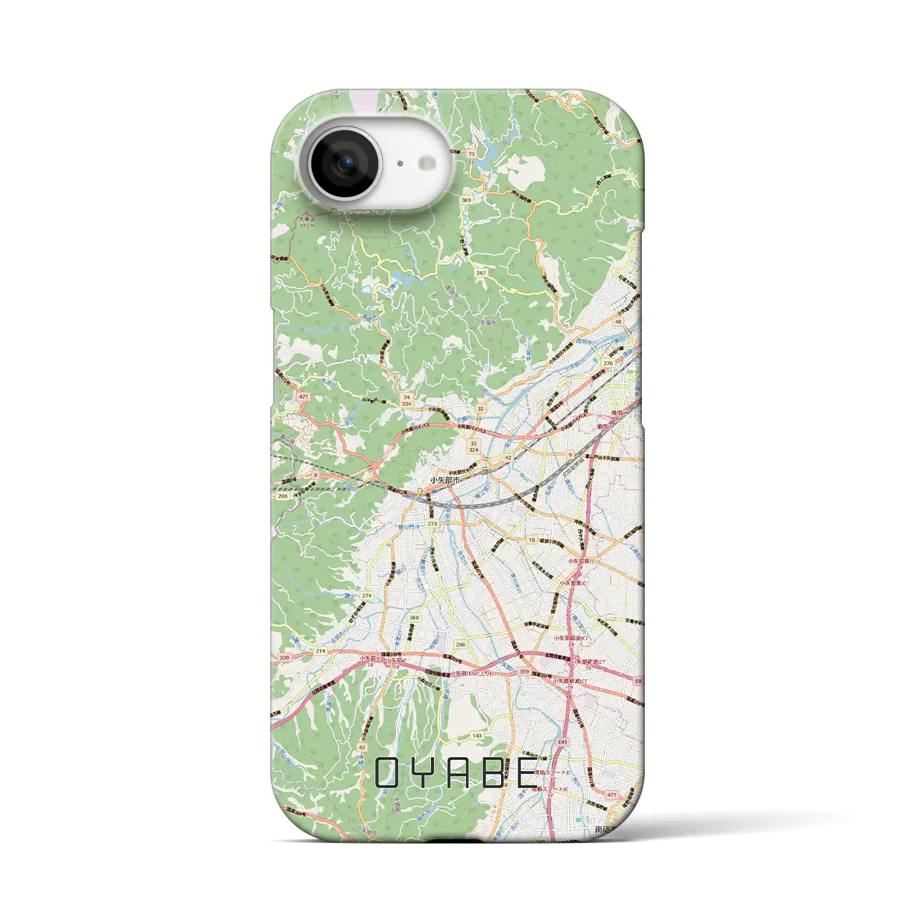 【小矢部(富山県)】地図柄iPhoneケース(バックカバータイプ)