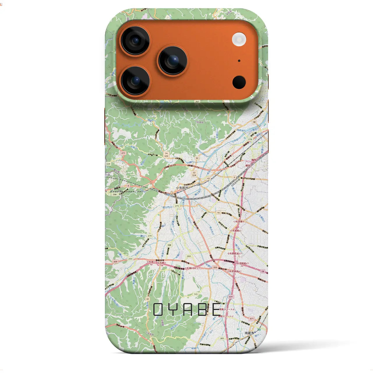 【小矢部(富山県)】地図柄iPhoneケース(バックカバータイプ)