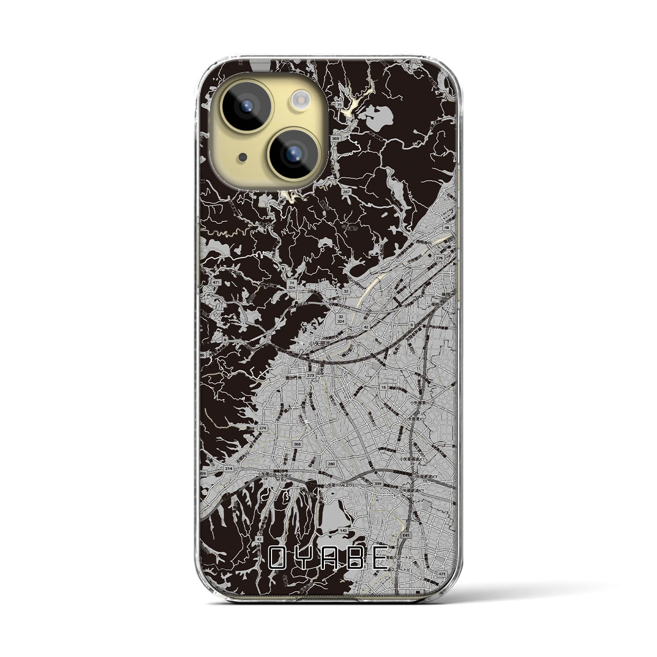 【小矢部(富山県)】地図柄iPhoneケース(クリアタイプ)