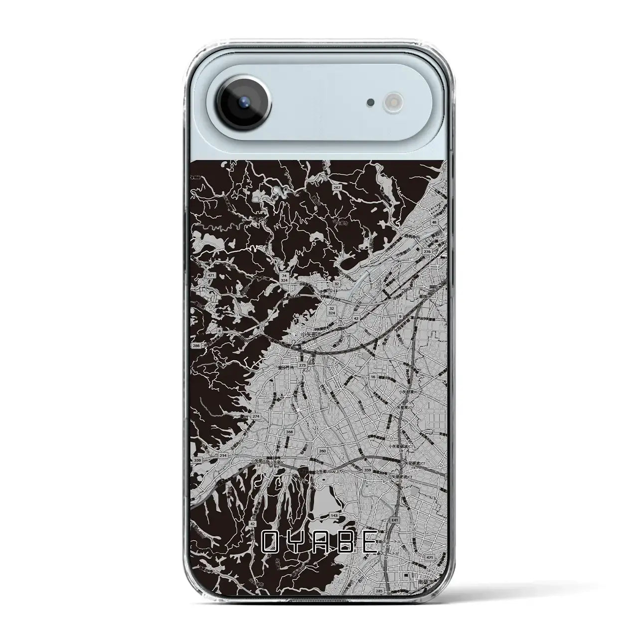 【小矢部(富山県)】地図柄iPhoneケース(クリアタイプ)モノトーン・iPhone 17 Pro Max 用