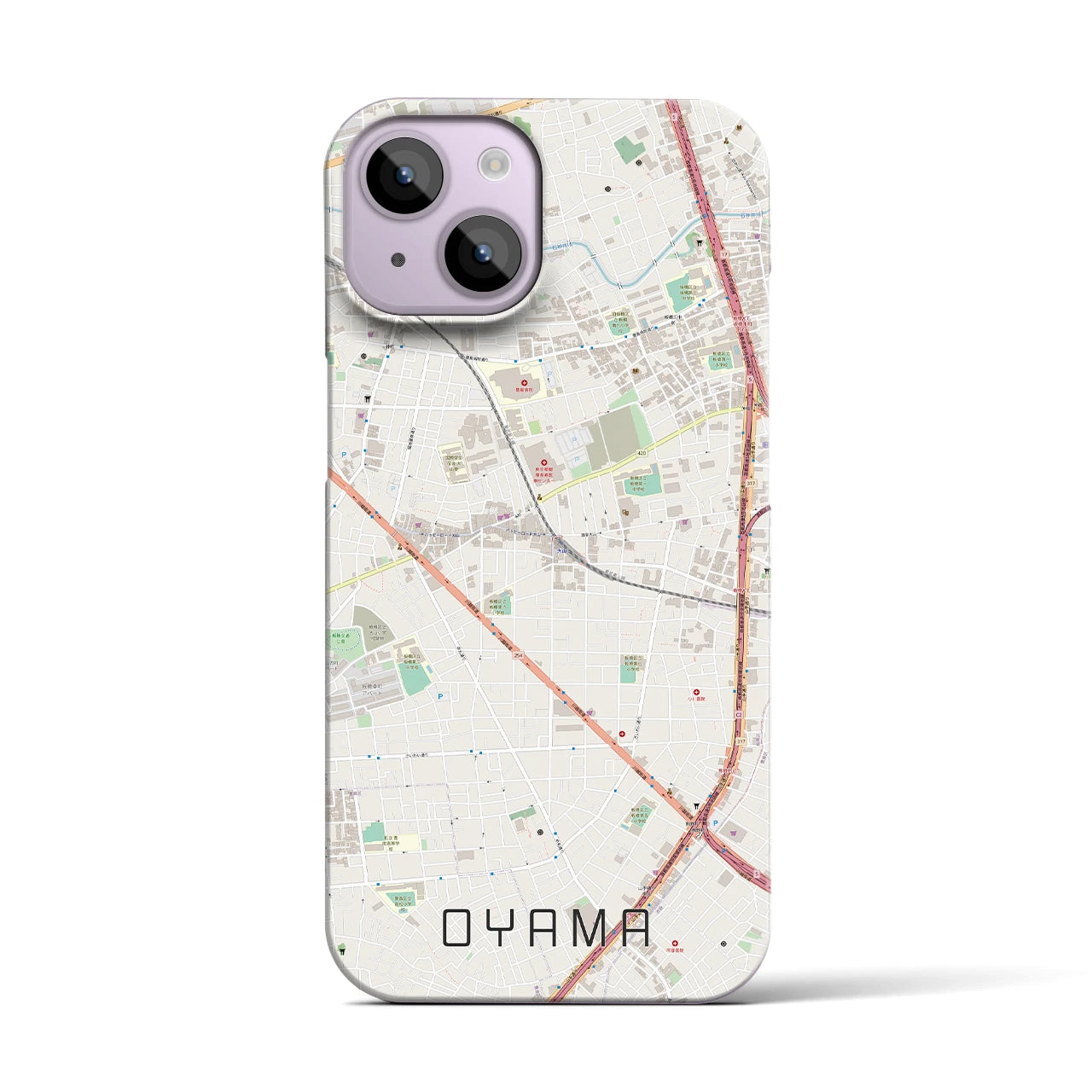【大山(東京都)】地図柄iPhoneケース(バックカバータイプ)