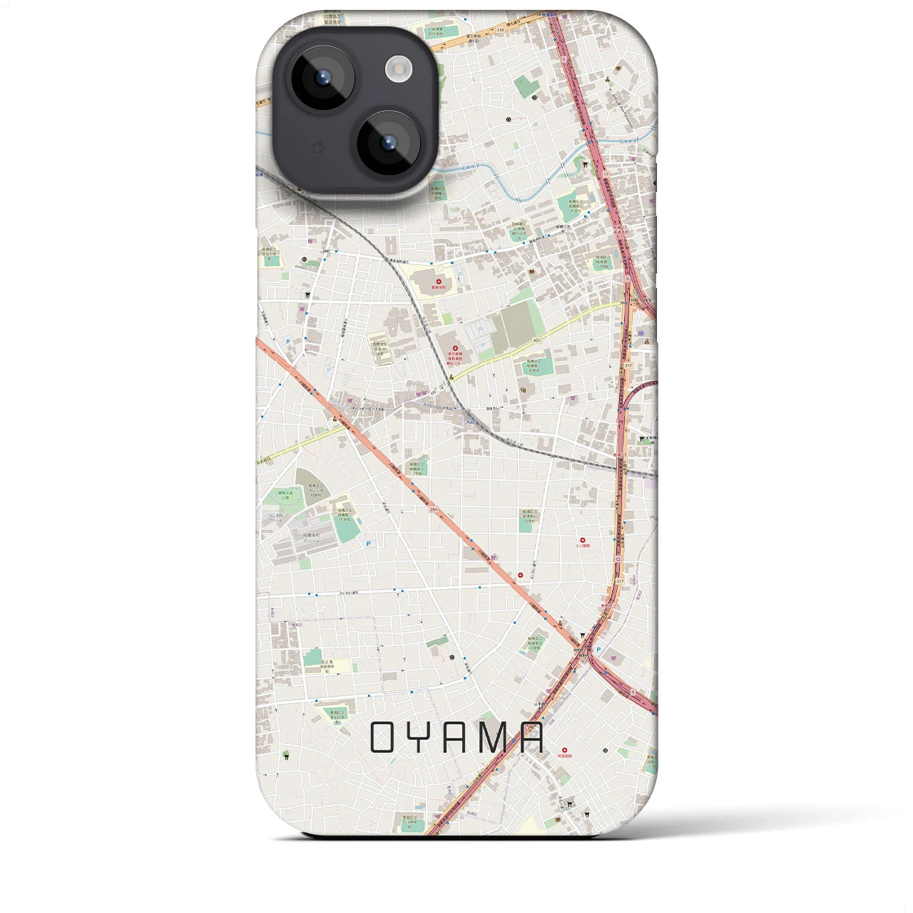 【大山(東京都)】地図柄iPhoneケース(バックカバータイプ)