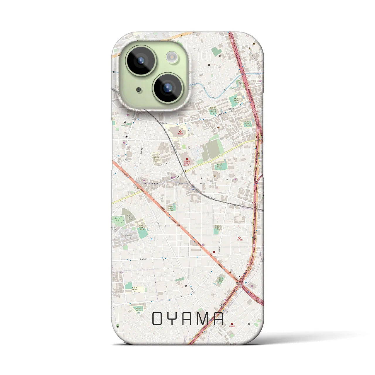 【大山(東京都)】地図柄iPhoneケース(バックカバータイプ)