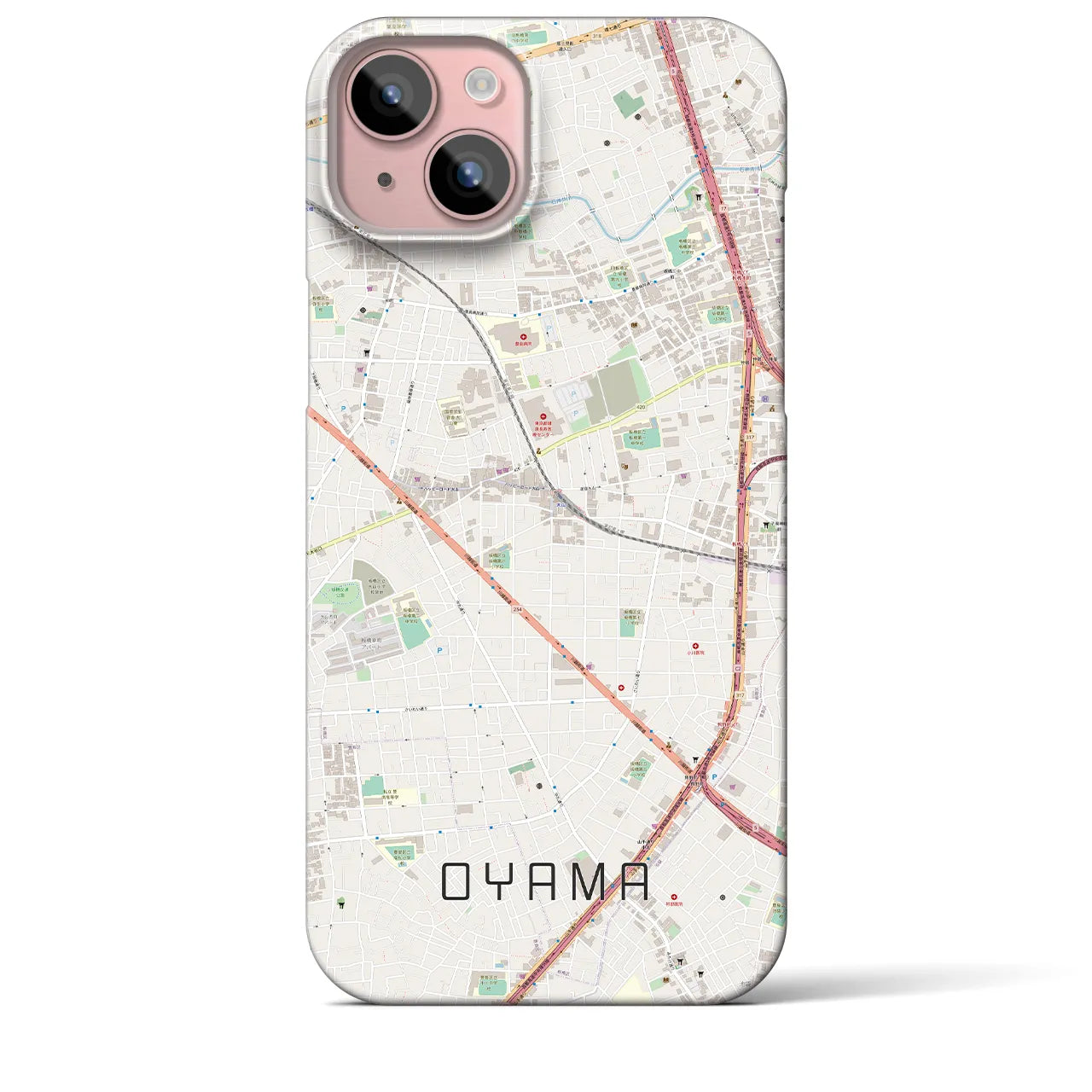 【大山(東京都)】地図柄iPhoneケース(バックカバータイプ)