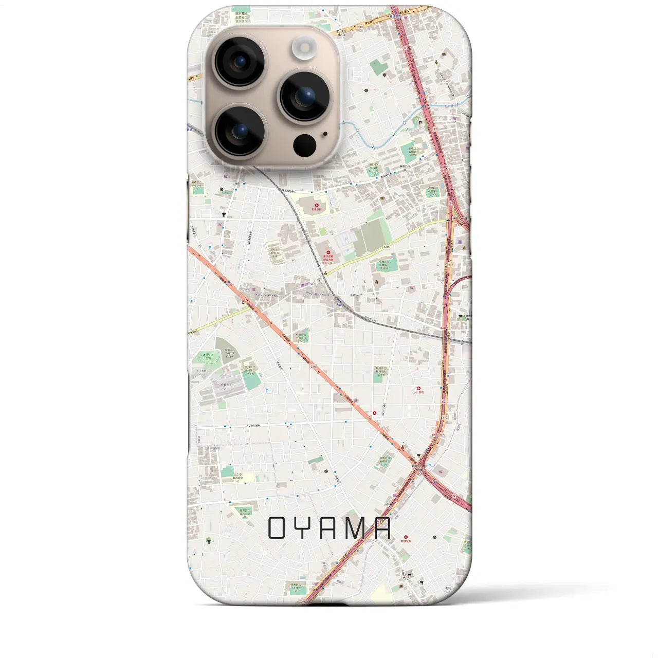 【大山(東京都)】地図柄iPhoneケース(バックカバータイプ)