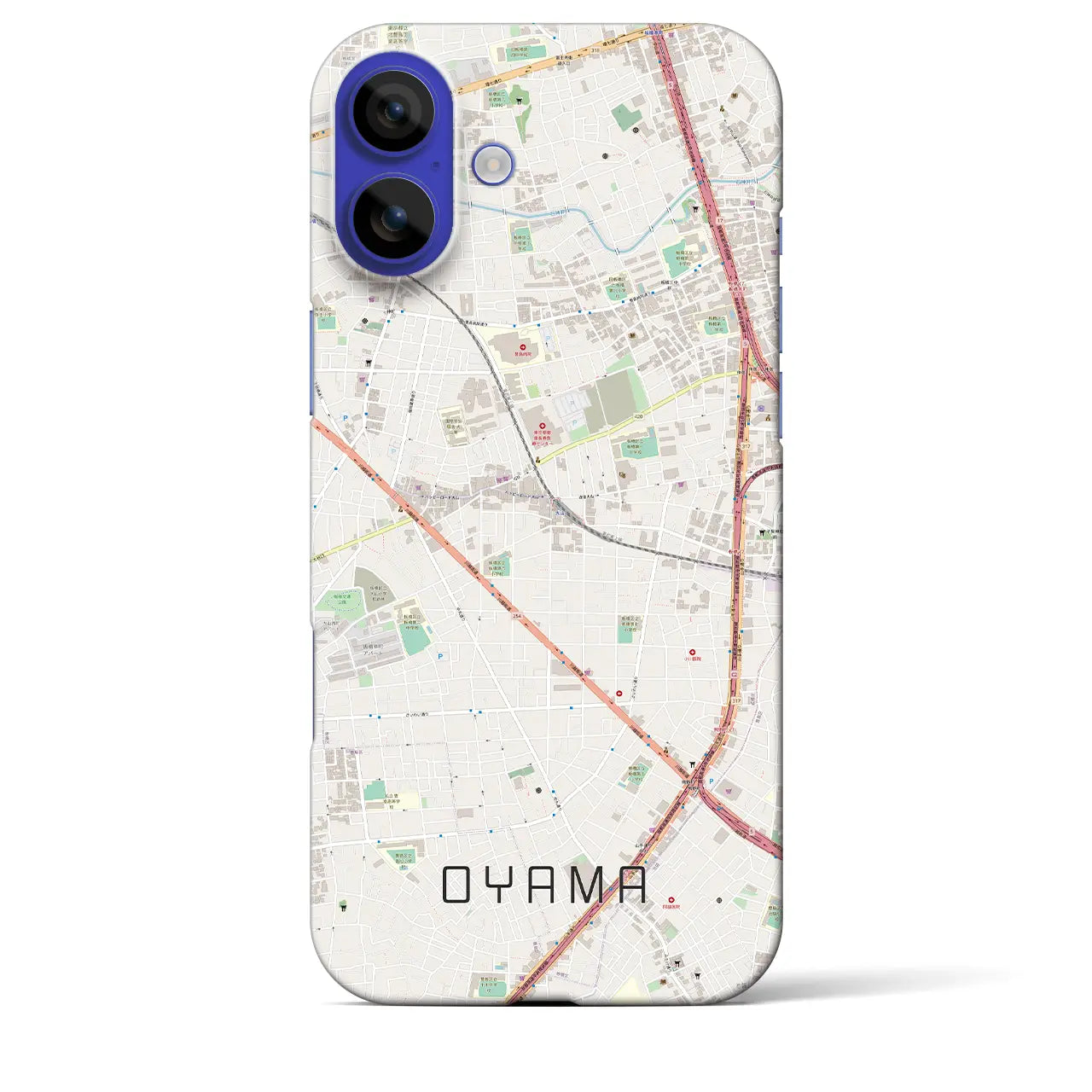 【大山(東京都)】地図柄iPhoneケース(バックカバータイプ)ナチュラル・iPhone 16 Pro Max 用