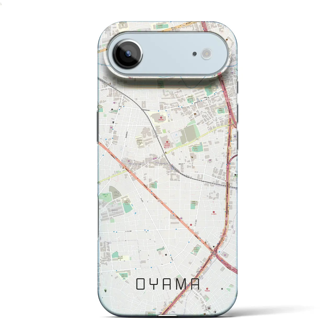【大山(東京都)】地図柄iPhoneケース(バックカバータイプ)ブラック・iPhone 17 Pro Max 用