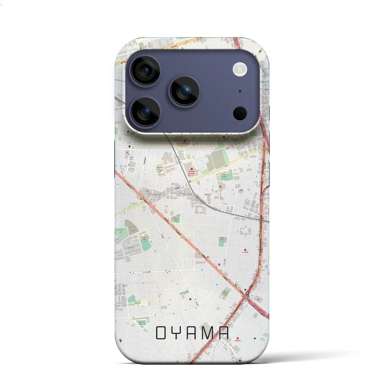 【大山(東京都)】地図柄iPhoneケース(バックカバータイプ)ナチュラル・iPhone 17 Pro Max 用