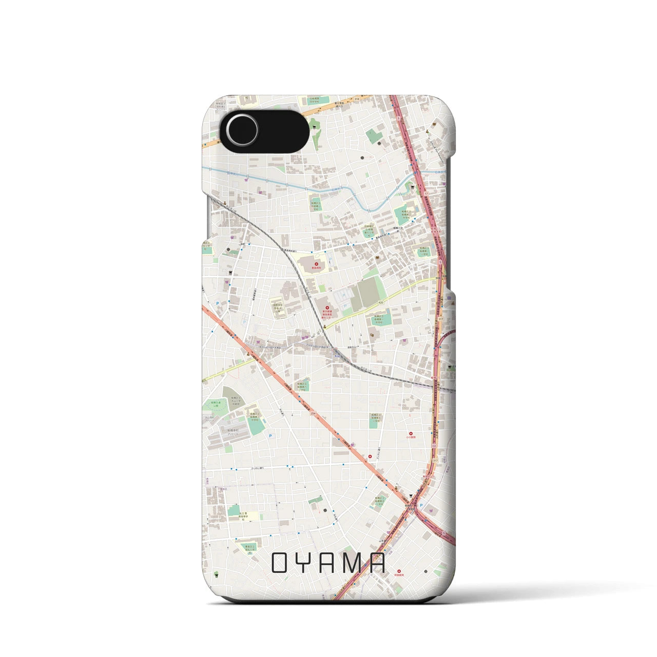 【大山(東京都)】地図柄iPhoneケース(バックカバータイプ)